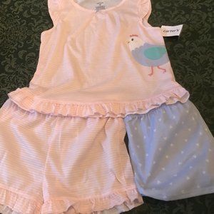 NWt carters pajamas 3P set summer pjs chicken bird